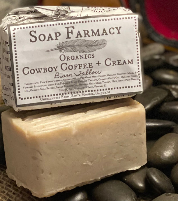 Manuka Honey Cowboy Coffee and Cream Soap 20+ UMF - Bison Tallow and Organic Goat Milk Cream Soap Bars