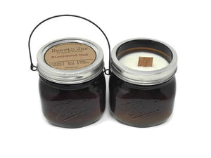 Hearth Jar Soy Candle - Wood Wick "Fireplace In A Jar" Candle