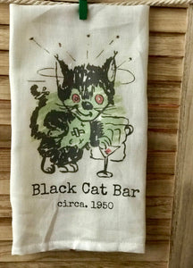 Black Cat Bar 1950 Retro Kitchen Towel