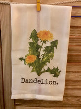 Dandelion Retro Red Stripe Dish Towel