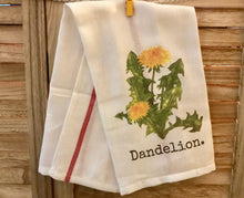 Dandelion Retro Red Stripe Dish Towel