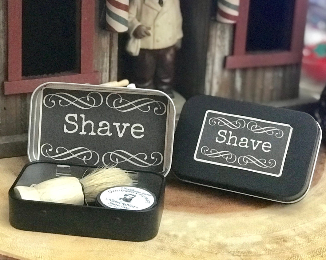 Travel Shave Soap + Shave Brush Mini Tin and Refills